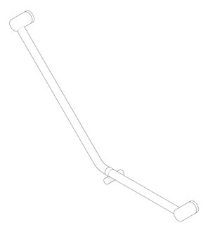 3D Documentation Image of GrabRail 45Deg Nero MeccaCare Ambulant BentTube