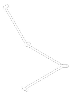 3D Documentation Image of GrabRail 45Deg Nero MeccaCare DDA Continuous