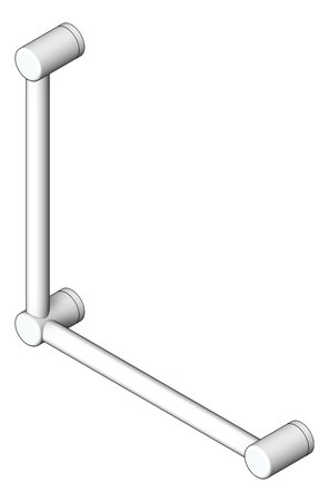 3D Shaded Image of GrabRail 90Deg Nero MeccaCare Ambulant