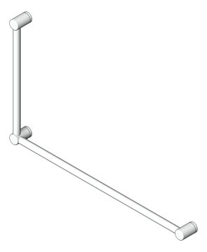 3D Shaded Image of GrabRail 90Deg Nero MeccaCare DDA