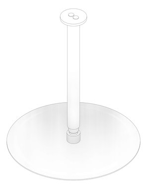 3D Documentation Image of Shower Ceiling Nero Zen RoundArm 300mmHead