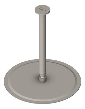 3D Shaded Image of Shower Ceiling Nero Zen RoundArm 300mmHead