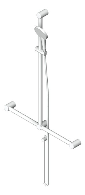 3D Shaded Image of Shower Rail Nero MeccaCare GrabRail Adjustable TBar