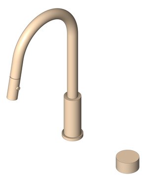 3D Shaded Image of MixerSet Sink Nero Opal Progressive PullOut