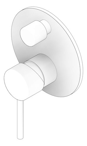 3D Documentation Image of MixerTap Diverter Nero Dolce BackPlate