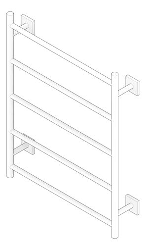 3D Documentation Image of TowelRail Ladder Phoenix Radii 550 SquarePlate