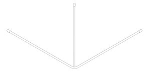 3D Documentation Image of CurtainRail 90Deg Nero MeccaCare 1200mm