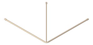 3D Shaded Image of CurtainRail 90Deg Nero MeccaCare 1200mm