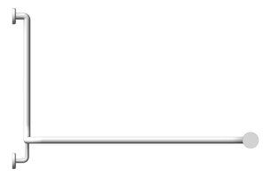 Left Image of GrabRail 90Deg Enware Wellbeing Corner LH