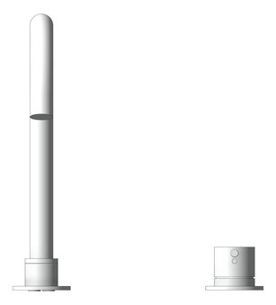 Front Image of MixerSet Basin Nero Mecca Swivel Round