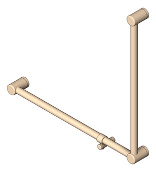3D Shaded Image of GrabRail 90Deg Nero Ambulant BentTube 750mm