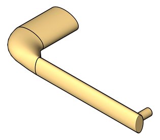 3D Shaded Image of ToiletRollHolder SurfaceMount Nero Elgin