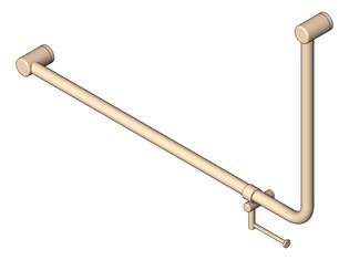 3D Shaded Image of GrabRail 90Deg Nero Ambulant BentTube 1000mm ToiletRollHolder
