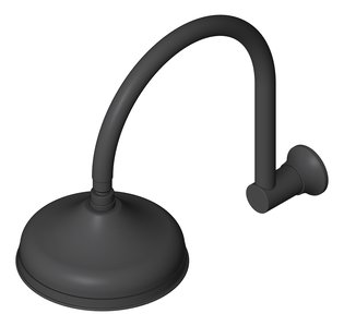 3D Shaded Image of Shower Wall Nero York Arm Rose 200mmHead