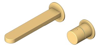 3D Shaded Image of MixerSet Wall Nero Pure Basin Bath