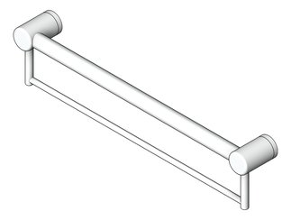 3D Shaded Image of GrabRail SurfaceMount Nero MeccaCare TowelHolder