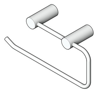 3D Shaded Image of TowelRail SurfaceMount Nero Mecca New Hand