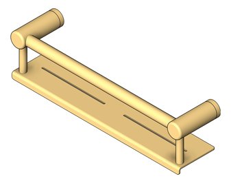 3D Shaded Image of GrabRail SurfaceMount Nero MeccaCare Shelf
