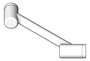 3D Shaded Image of Footrest SurfaceMount Nero MeccaCare Corner 25mm