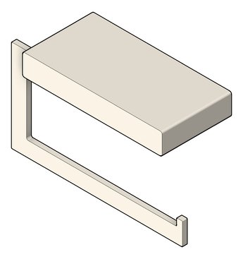 3D Shaded Image of ToiletRollHolder SurfaceMount Phoenix LexiMKII