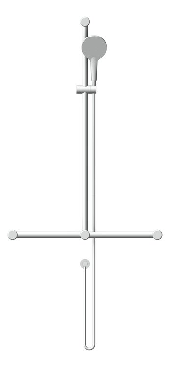 Front Image of Shower Rail Nero MeccaCare GrabRail Adjustable TBar