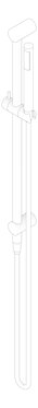 3D Documentation Image of Shower Rail Nero Zen OutdoorHose