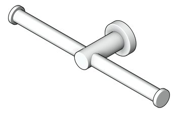 3D Shaded Image of ToiletRollHolder SurfaceMount Nero Mecca Double