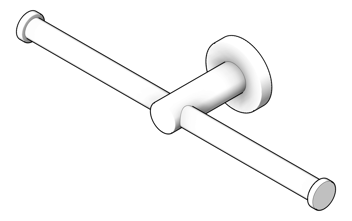 3D Shaded Image of ToiletRollHolder Double Phoenix Radii RoundPlate