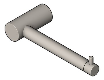 3D Shaded Image of ToiletRollHolder SurfaceMount Nero Zen