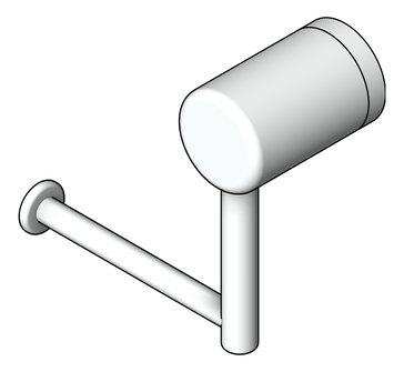 3D Shaded Image of ToiletRollHolder SurfaceMount Nero MeccaCare HeavyDuty