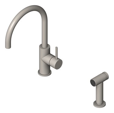 3D Shaded Image of Mixer Kitchen Nero Zen HandSpray