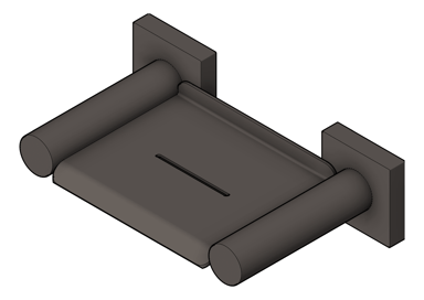 3D Shaded Image of SoapDish Wall Phoenix Radii SquarePlate