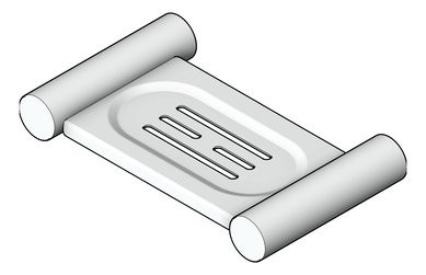 3D Shaded Image of SoapDish SurfaceMount Nero Mecca New