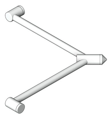 3D Shaded Image of GrabRail 90Deg Nero MeccaCare Corner 32mm