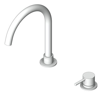 3D Shaded Image of MixerSet Basin Nero Mecca Swivel Round