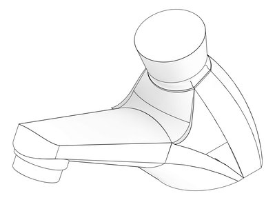 3D Documentation Image of Mixer Basin Nero Classic PushButton