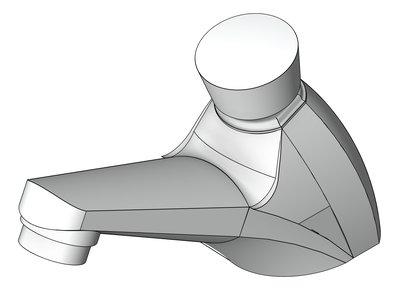 3D Shaded Image of Mixer Basin Nero Classic PushButton