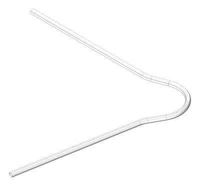 3D Shaded Image of FallProtection RigidRail Kattsafe Stealth Curve WallMount External VaryingAngle