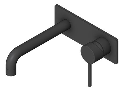 3D Shaded Image of MixerSet Wall Nero Dolce Basin Bath