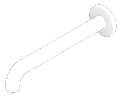 3D Documentation Image of Spout Wall Nero Zen Basin Bath