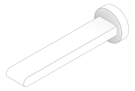 3D Documentation Image of Spout Wall Nero Bianca Basin Bath