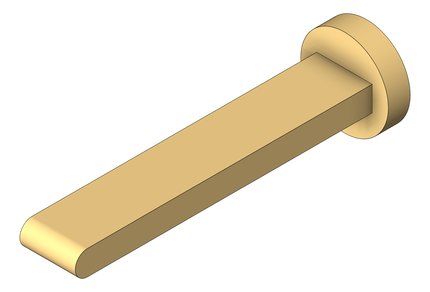 3D Shaded Image of Spout Wall Nero Bianca Basin Bath