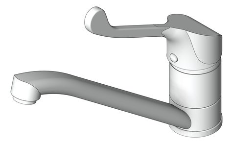 3D Shaded Image of Mixer Sink Nero ClassicCare