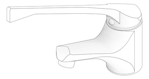 3D Documentation Image of Mixer Basin Nero ClassicCare ExtendedHandle