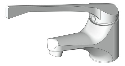 3D Shaded Image of Mixer Basin Nero ClassicCare ExtendedHandle