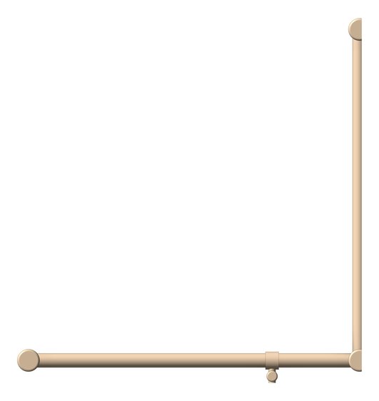 Front Image of GrabRail 90Deg Nero Ambulant BentTube 750mm