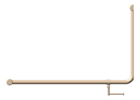 Front Image of GrabRail 90Deg Nero Ambulant BentTube 1000mm ToiletRollHolder