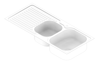 3D Documentation Image of Sink Kitchen Abey Entry OneAndThreeQuarterBowl LHS Inset