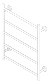 3D Documentation Image of TowelRail Ladder Phoenix Radii 550 RoundPlate