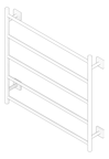 3D Documentation Image of TowelRail Ladder Phoenix Radii 750 SquarePlate